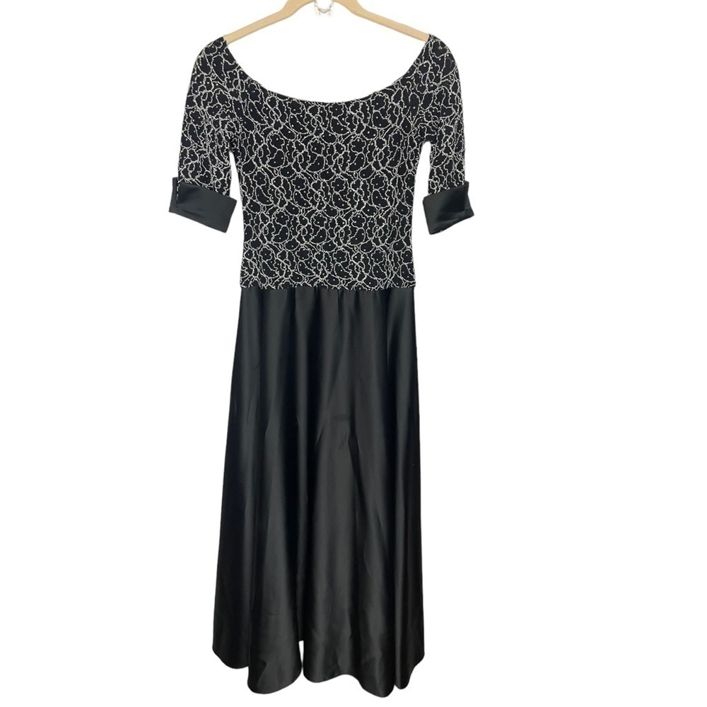 JS Collections Black Beaded Rhinestone Gown Size 10